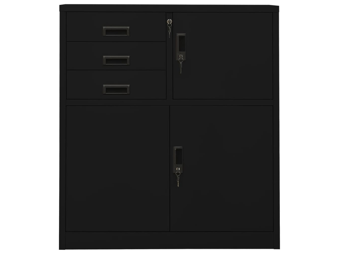 Armario de oficina 90x40x102 cm Acero negro MAISON EXCLUSIVE