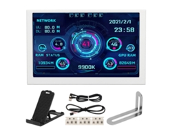 Baoj-2026monitor De Temperatura Usb De 5 Polegadas Para Pc Com Tela Mini, Mostra Dados De Cpu Gpu Ram Compatível Com Aida64 E Windows, Branco