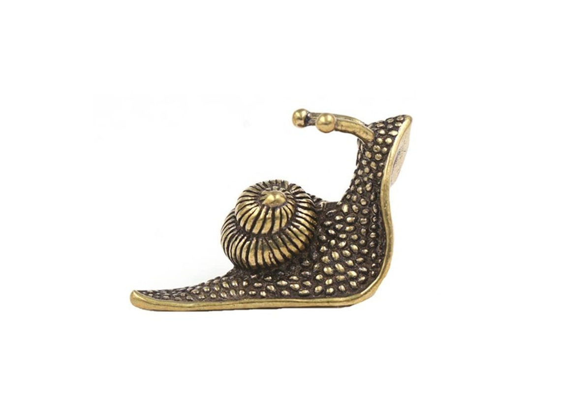 2026-estátua Mini Caracol De Cobre Puro Linjou Decoración Antigua De Latón Para Mesa Retro