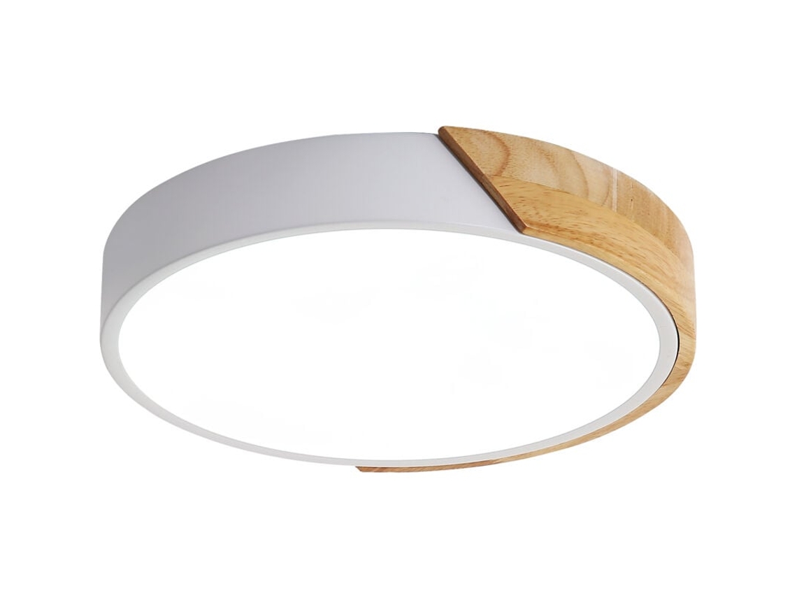Lámpara de techo empotrada minimalista de 24 W, de madera, para escaleras, pasillos y lavaderos.