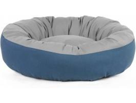 Cama Redonda para Perros y Gatos GAUTY Tela de sarga (Gris y Azul - 57 cm)