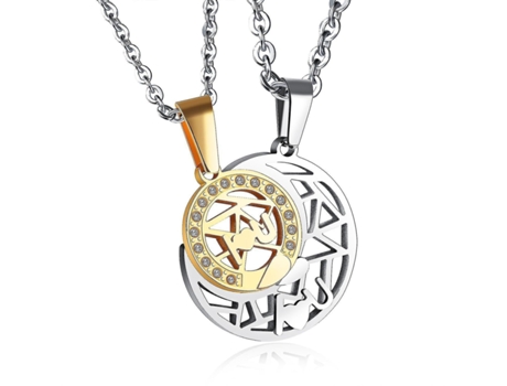 Collar de acero inoxidable Cz Collar pareja Amantes de la pareja Joyería