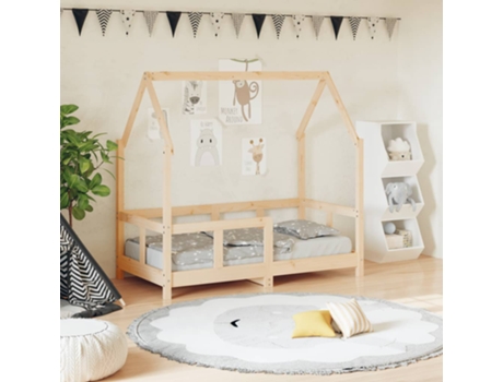 Estructura De Cama Para Niños VIDAXL Marrón Madera (70x140 cm)