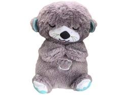 Peluche Sl01 Nutria De Río Con Luz Respiratoria Para Dormir A Los Niños Gris