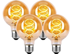 Bombillas Led Estilo Edison Vintage G80 De 4 W, Blanco Cálido 2200 K, Base E27, No Regulables, Paquete De 4