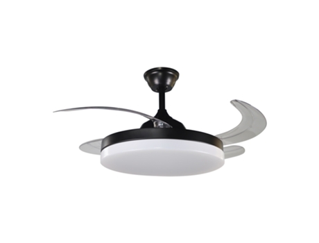 Ventilador de techo con luz y mando a distancia motor dc 6v silencioso negro d106cm XTRELAMP ALARIK.