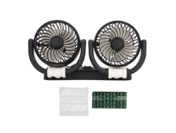 Ventilador Doble Cabeza Plegable Para Coche 2 Velocidades 360 Grados Rotación Usb Dc5v Para Tablero De Coche