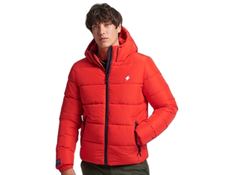 Abrigo para Hombre SUPERDRY (M - Poliéster - Rojo)
