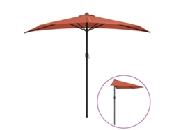 Maison Exclusive - Sombrilla Balcón Semicircular Aluminio Terracota 270x144x222 Cm