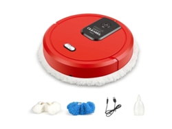 Aspiradora robot inteligente con función de fregado, control remoto, limpieza automática, color rojo