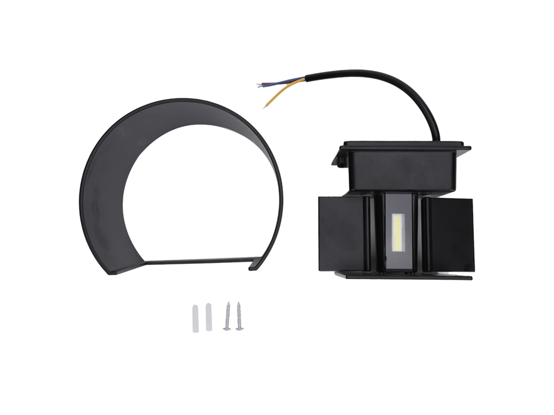 2026-lámpara De Pared Led Exterior 12w Ip65 Impermeable Aluminio Luz Fría Blanca Ac85‑265v Carcasa Negra