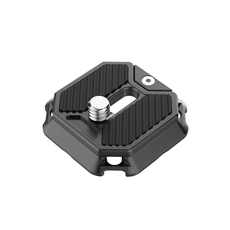 Placa de liberación rápida F38 para tornillos de 1/4" y 3/8", para trípode, estabilizador y cámara DSLR, con cubierta antideslizante.