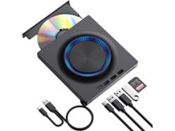 Unidad Externa De Cd/dvd, Usb-c Y Usb 3.0 Para Pc Mac, Windows 11/10/8/7 Y Linux Czhhmart