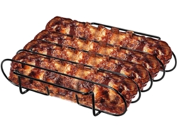 Parrilla Para Costillas Bbq – Soporte Vertical Robusto De Acero Inoxidable Con 4 Ranuras Soporte Para Carne Que Ahorra