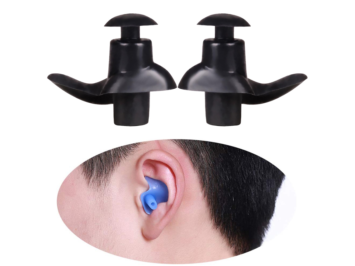Protectores auditivos de silicona impermeables para nadar.