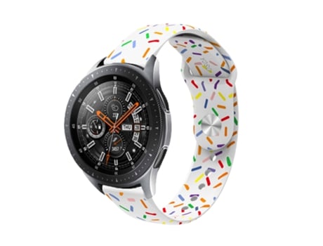 Correa de reloj inteligente para Garmin Venu / SQ / SQ2 / Venu 2 Plus 20 mm Sports Rainbow Dots Silicona (Blanco)