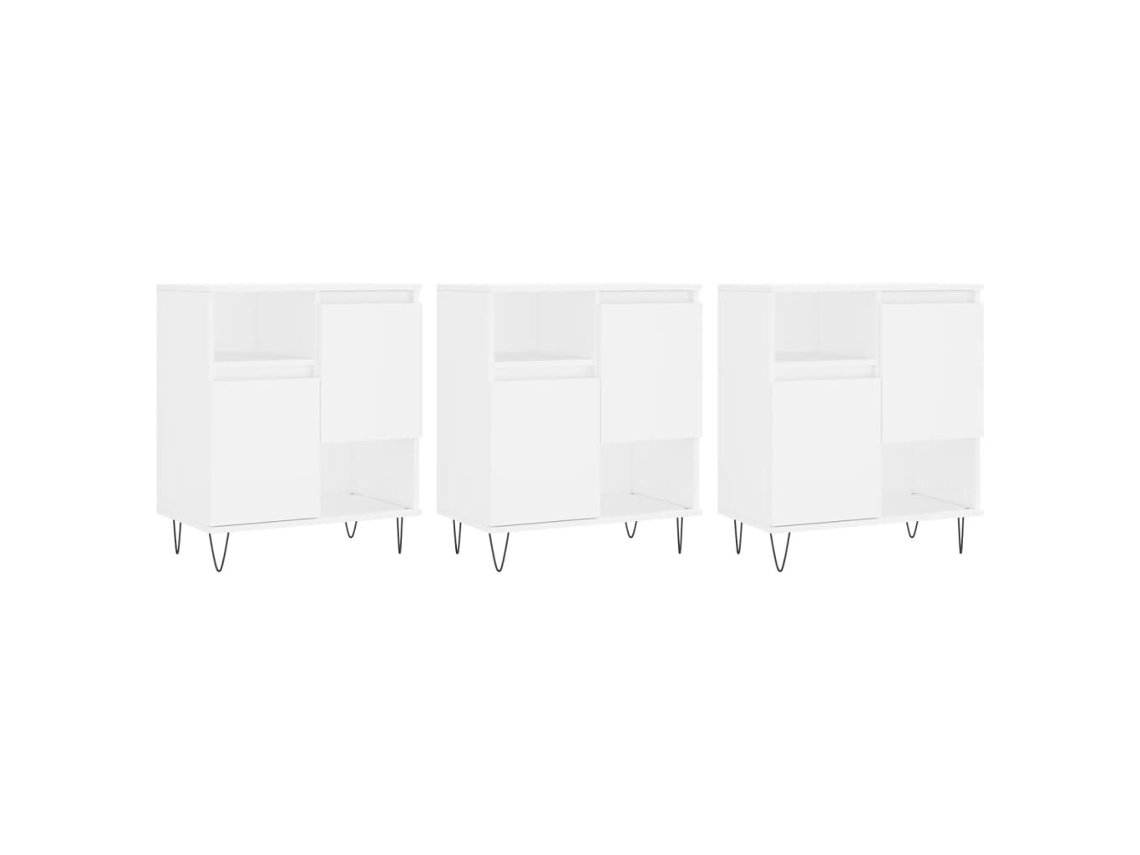 Maison Exclusive - Aparadores 3 Uds Madera Contrachapada Blanco