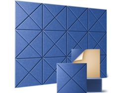 12 Paneles Acústicos Autoadhesivos Para Pared, Ideales Para El Hogar Y La Oficina (azul/30x30cm) Gertiz