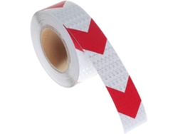 Cinta Reflectiva De Advertencia 25mx5cm, Flecha Roja Y Blanca, Alta Intensidad, Resistente Al Clima