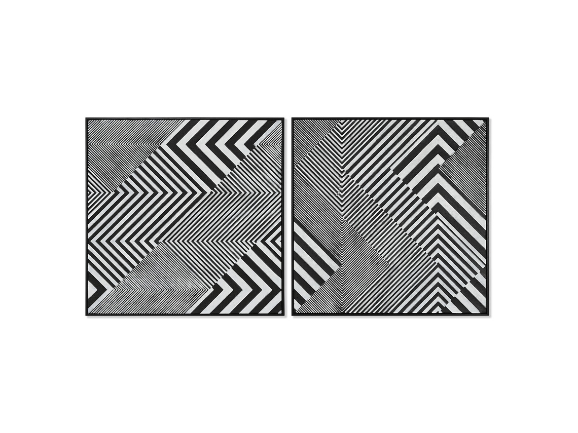 Cuadro Home Esprit Abstracto Moderno 100 X 4 X 100 Cm (2 Unidades)
