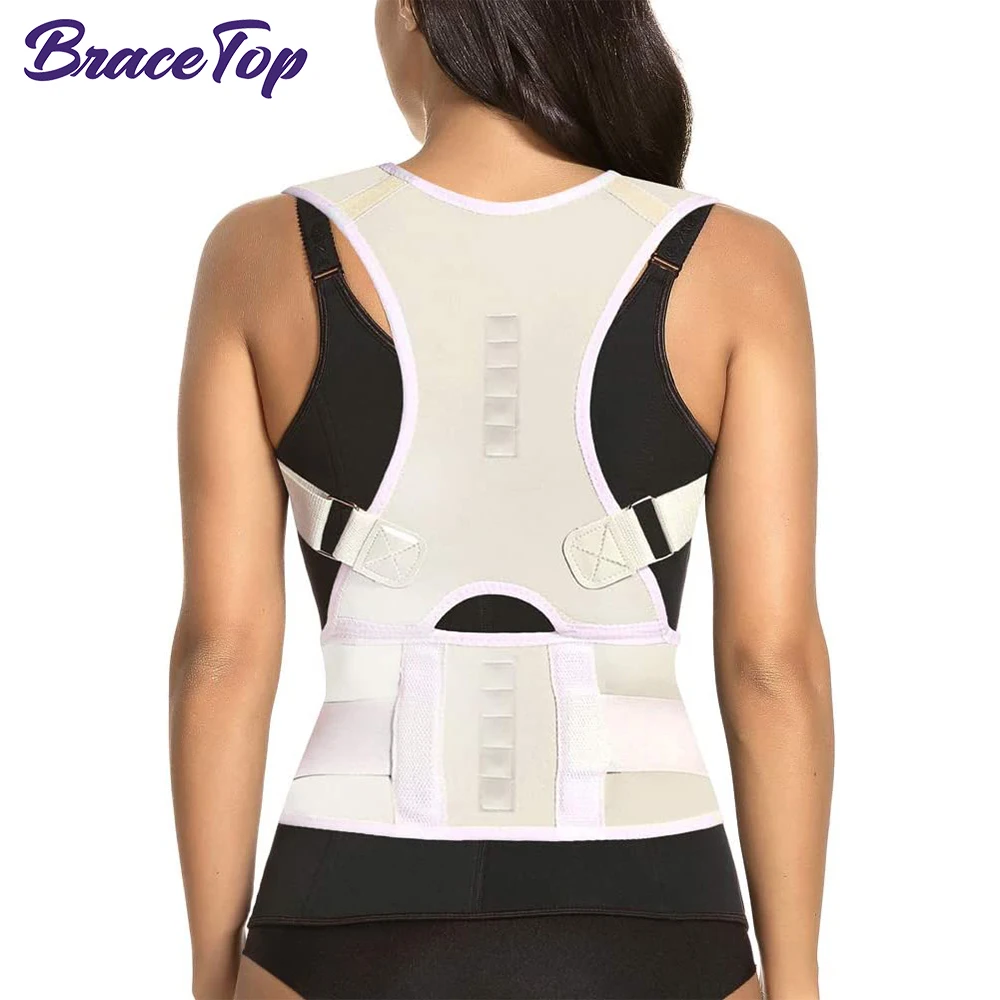 Corrector de postura torácico con soporte magnético (Beige 4XL)