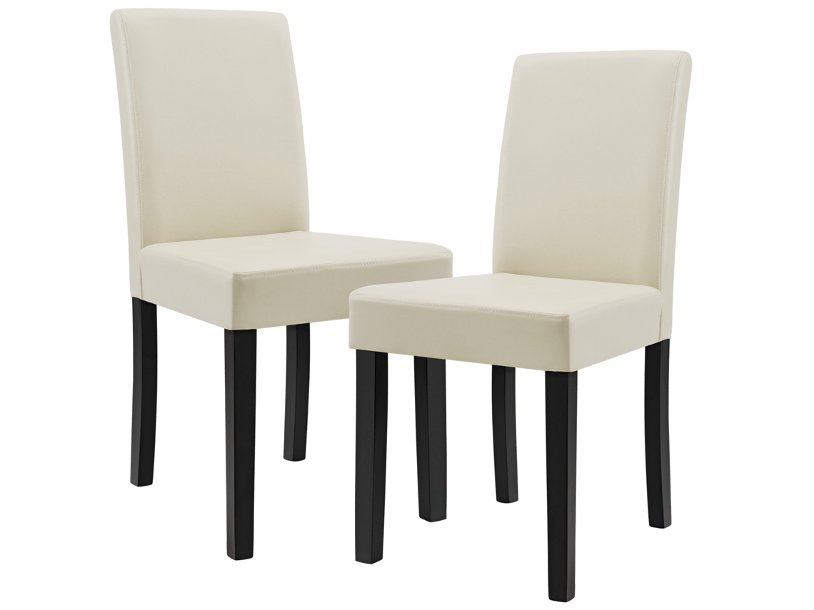 Conjunto de Cadeiras de Jantar [EN.CASA] Bege (couro sintético - 90 x 42 x 48 cm)