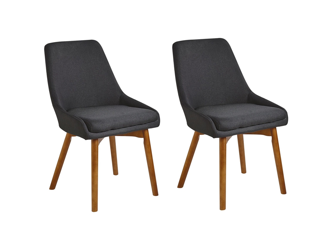 Conjunto de 2 cadeiras de jantar BELIANI Melfort de Poliéster Preto 49x58x82