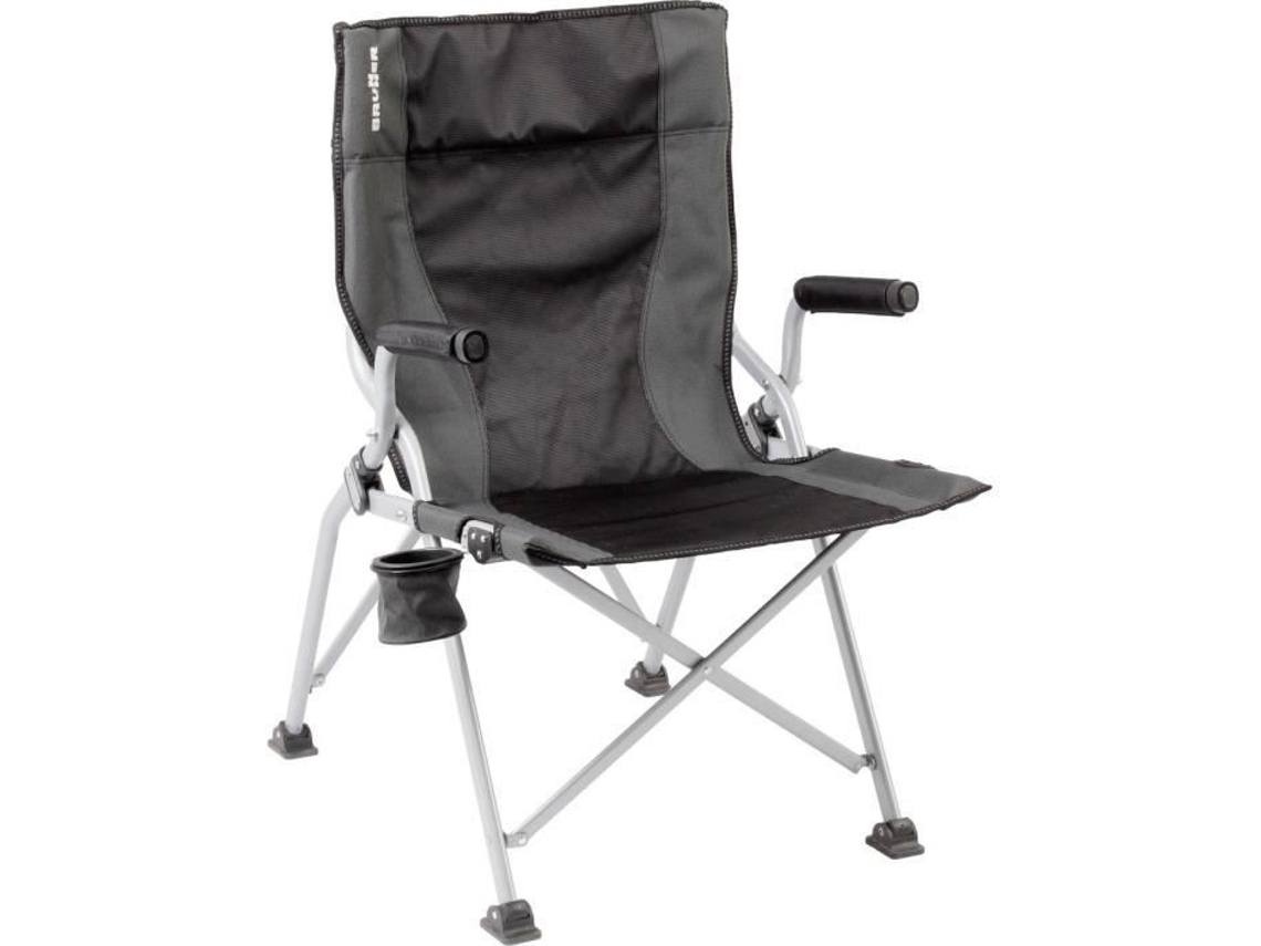 Silla plegable Brunner Raptor Enduro gris/negra 100% poliéster monoplaza