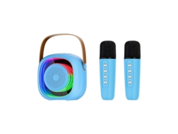 Mini máquina de karaoke inalámbrica Bluetooth con micrófono dual, ideal para fiestas KTV en casa, Yizhood (azul)