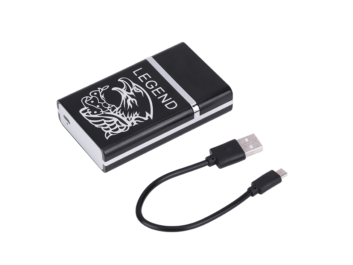 Estuche portátil para cigarrillos con encendedor eléctrico recargable por USB Super Mini Silver Eagle