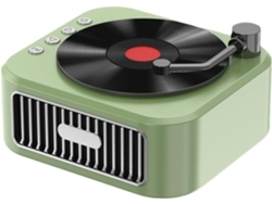 Altavoz Bluetooth 5.3 Retro Con Diseño De Fonógrafo Del Siglo Xviii, Sonido Estéreo De 360°, Vinilo Verde.