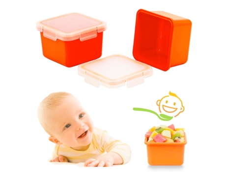 VALIRA Nomad Petit - Set de 2 Recipientes Cuadrados 04L en Plástico Cerámico PBT Naranja