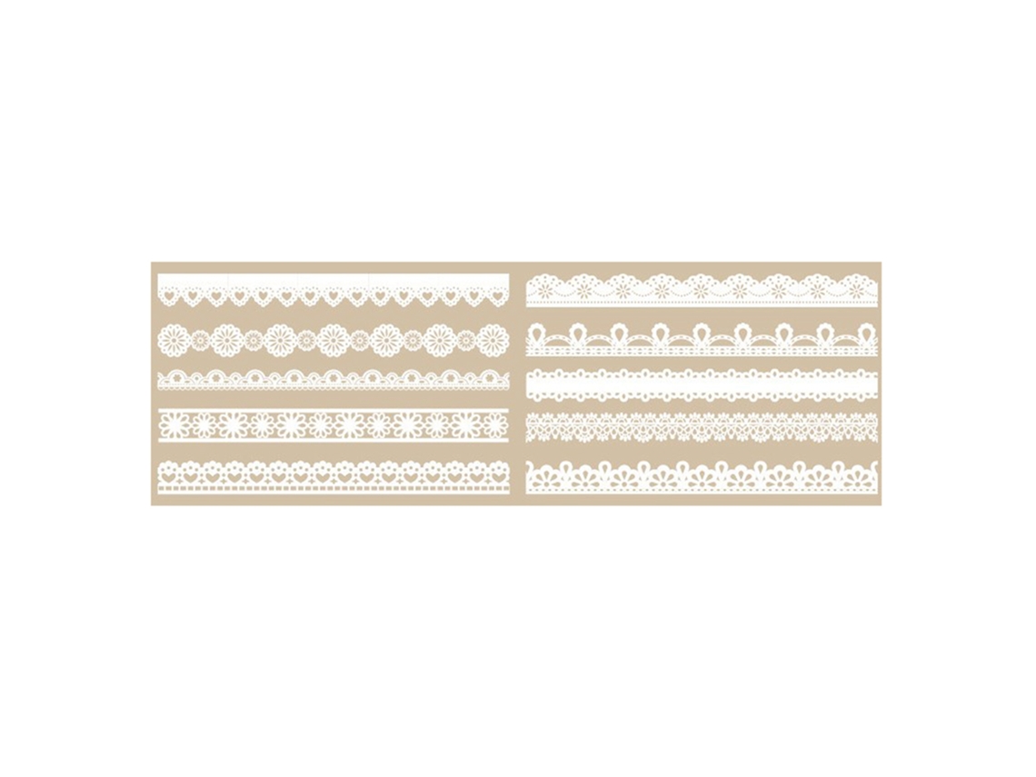 10 pegatinas de encaje blanco de 21 cm con diferentes patrones para scrapbooking y manualidades.