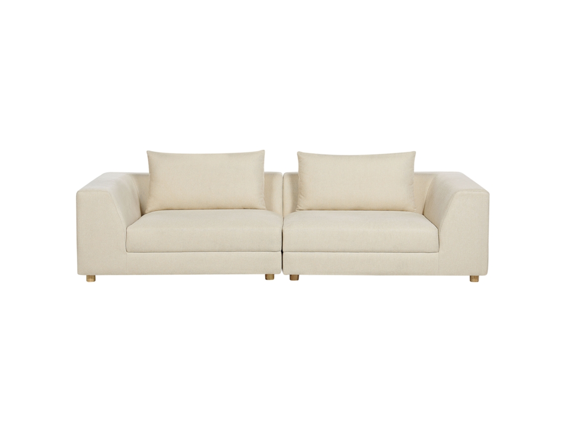 Sofá de 3 plazas BELIANI Lermon de Poliéster Beige 260x100x59