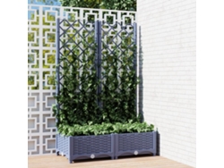 Maceta/Jardinera de Jardín con Enrejado 80X40X121,5 Cm PP Gris Oscuro