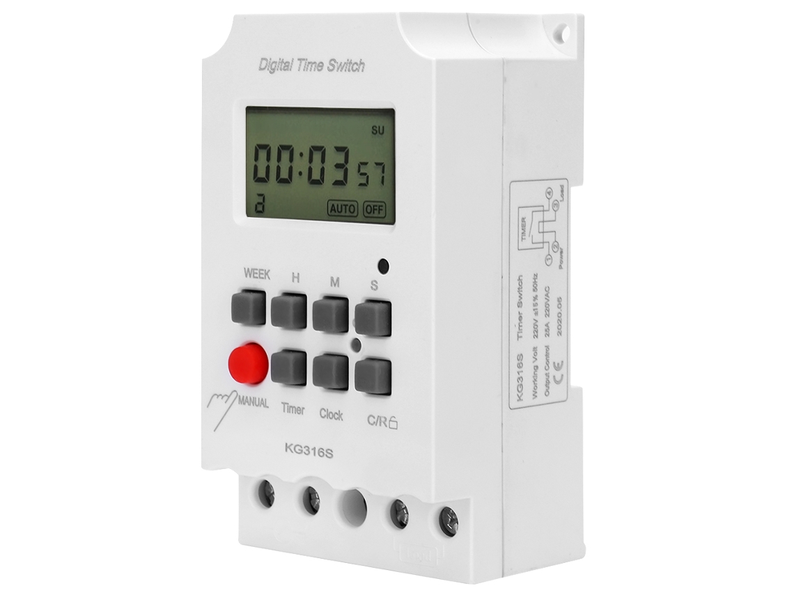 Temporizador digital con pantalla LCD, control de segundos, 32 grupos, 220 V, KG316S