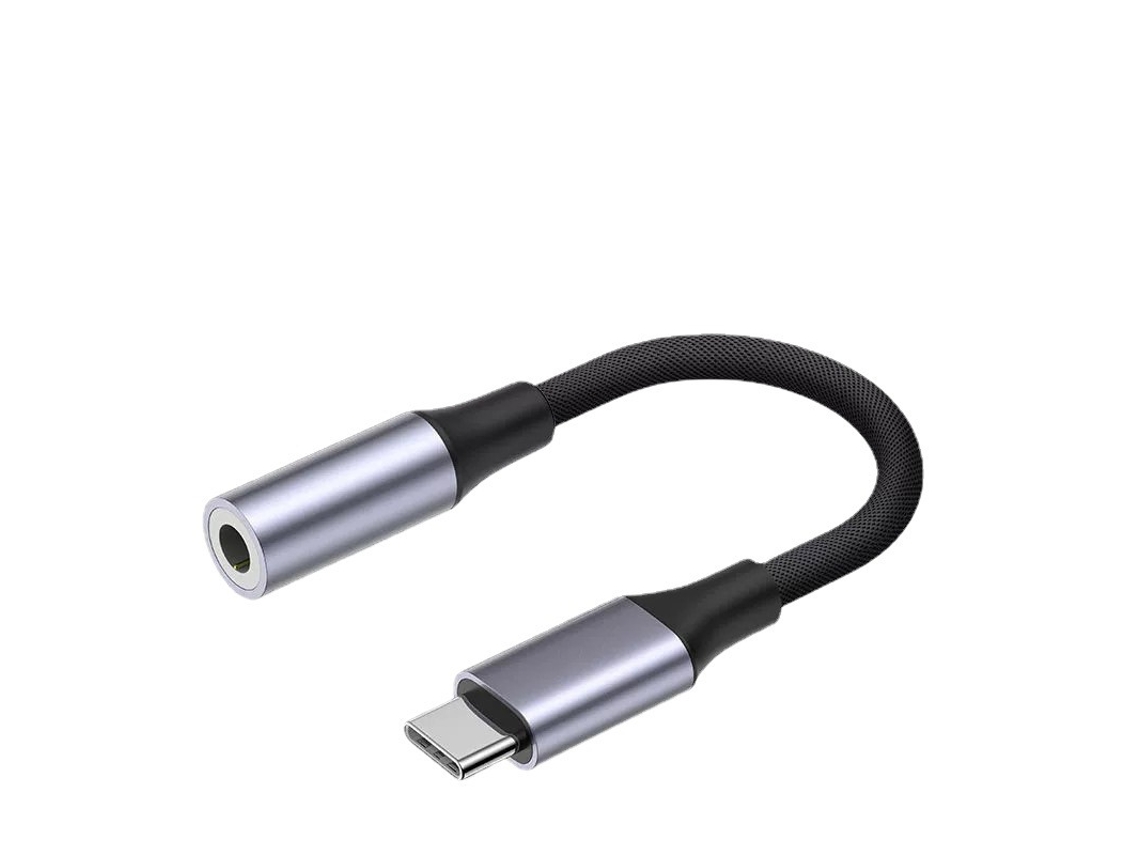 Cable adaptador USB C a 3,5 mm para iPhone 15/16 Pro Max con trenzado de aluminio (negro) Chennnls (tipo C)
