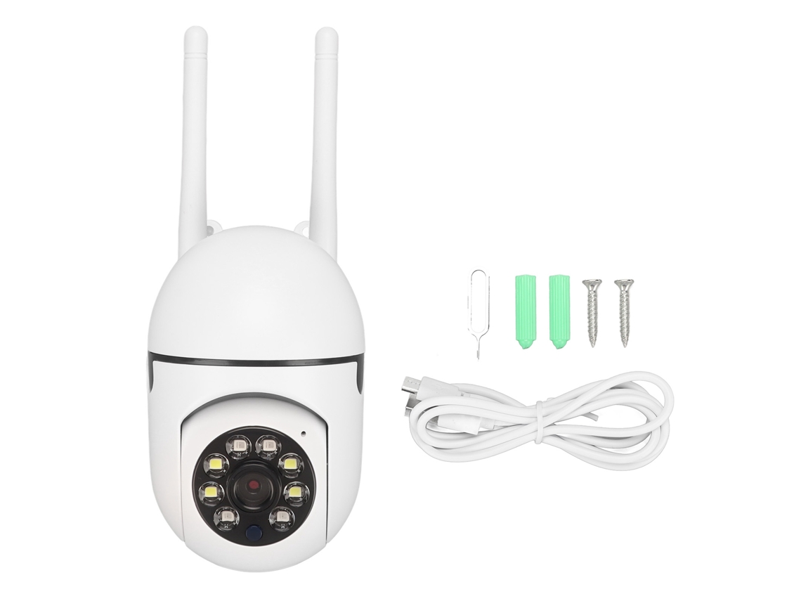 Cámara De Seguridad 1080p Vista De 360° Visión Nocturna A Color Seguimiento De Movimiento Inteligente Audio Bidireccional Grabación 24 Horas Al Día,