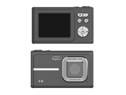 Cámara digital Cuich 4K HD CCD estilo retro, tarjeta de memoria de 32 GB y batería recargable, color negro