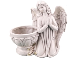 Figura Decorativa De Ángel De Resina Blanca Para Macetas De Flores Suculentas, Adorno De Interior Y
