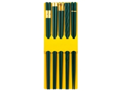 (oro Verde) 5 Pares De Cuchillos De Sushi Reutilizables De Aleación Coreana Y Japonesa - Herramientas De Cocina