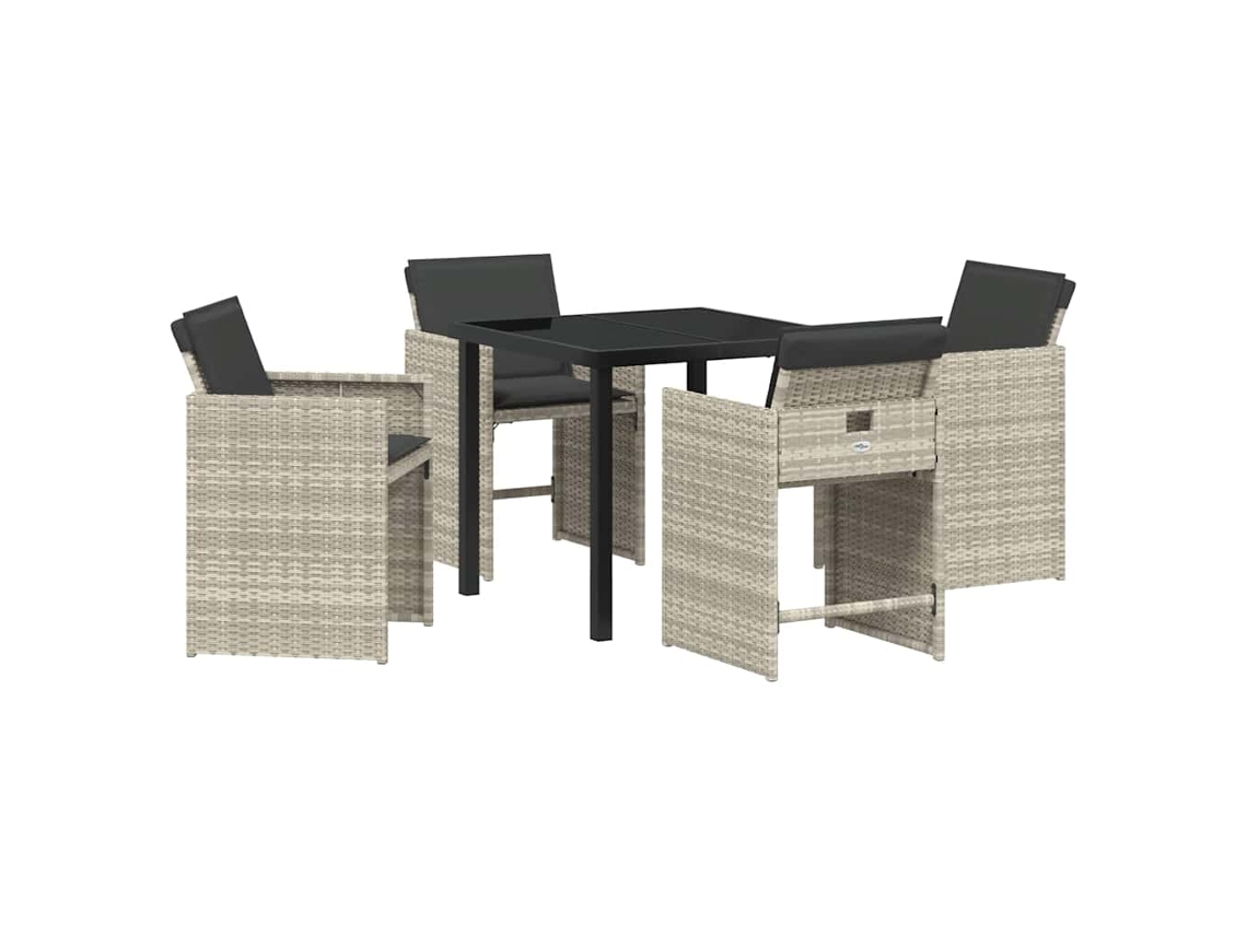 Maison Exclusive - Conjunto De Jantar Para Jardim 5 Pcs Cinzento-claro Vime Pe