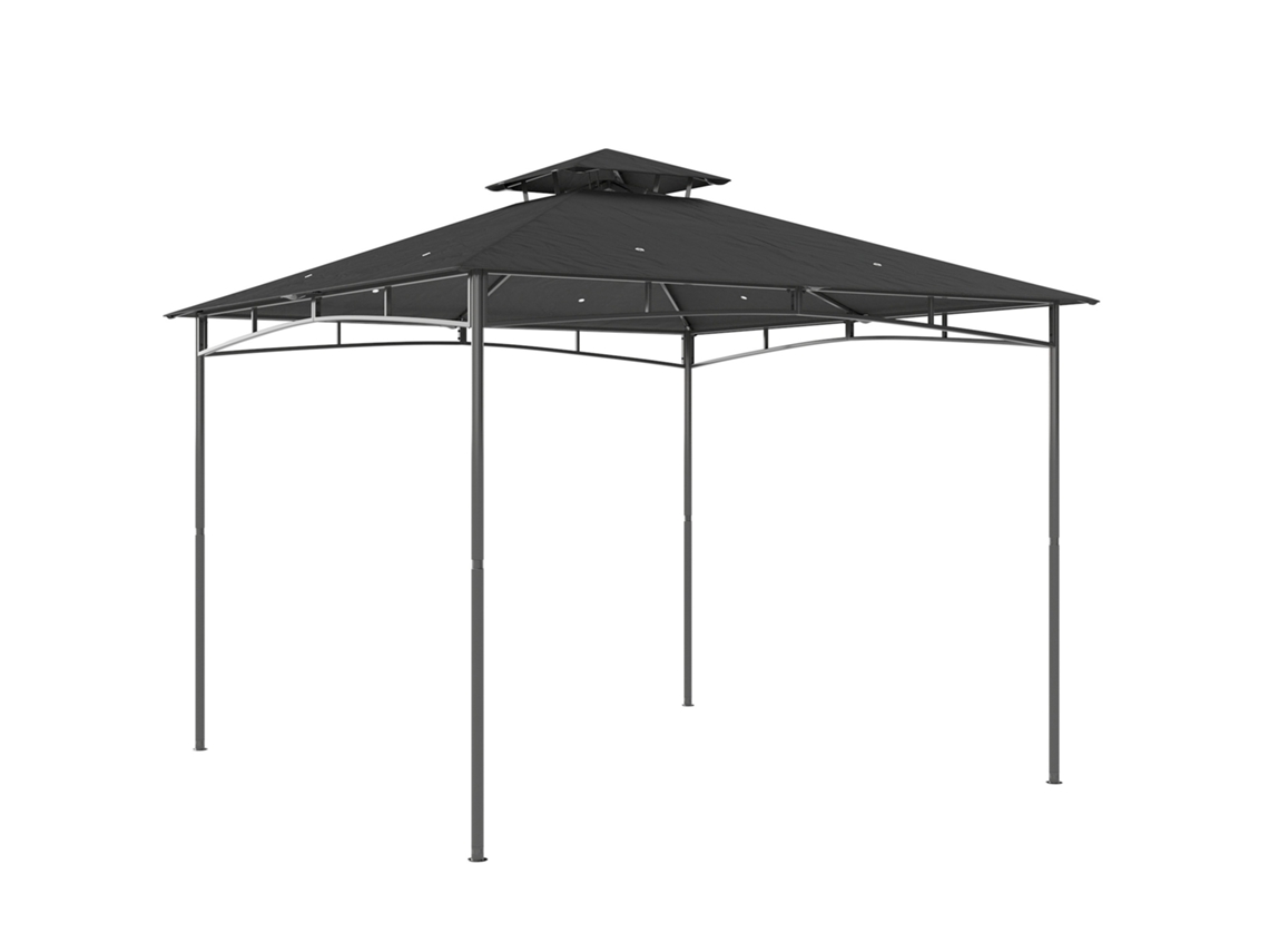 Pabellón 3x3 M Robusto Resistente Invierno Techo Doble Gris Oscuro
