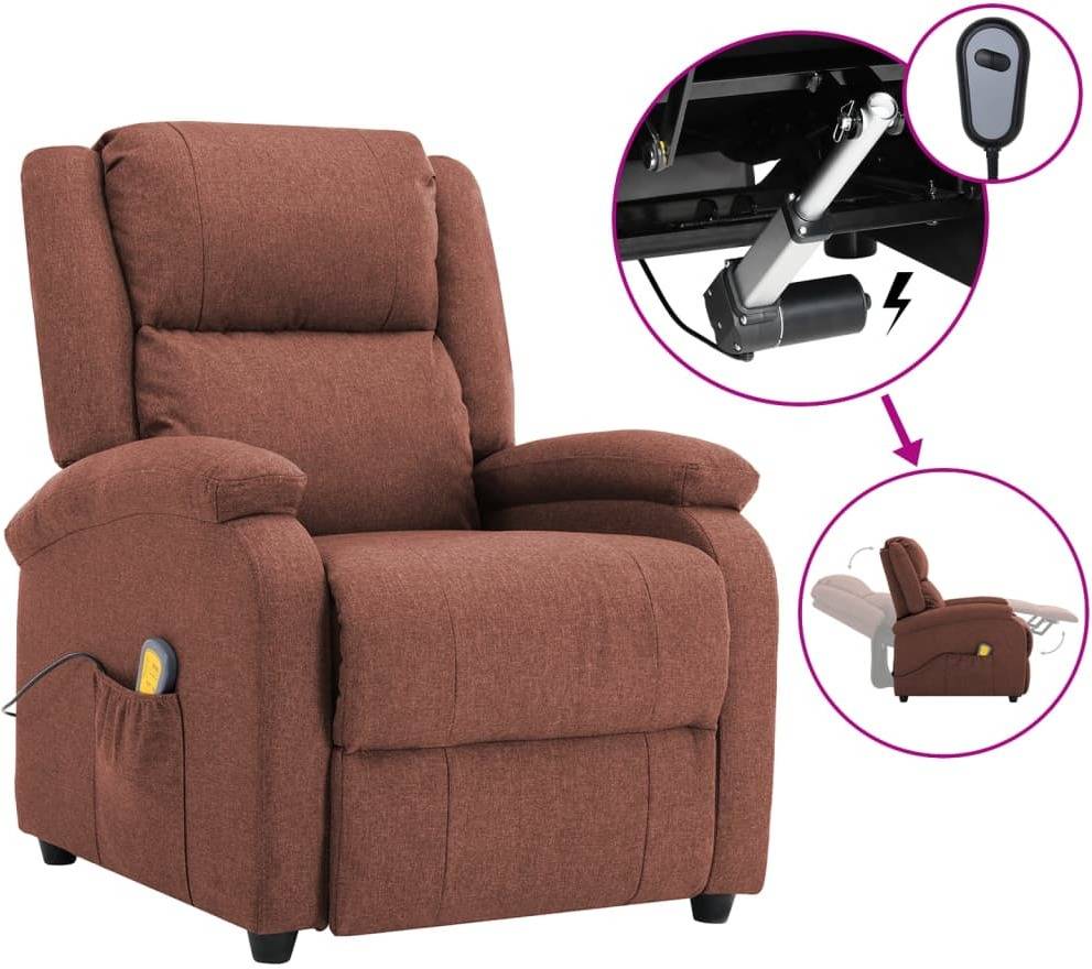 Vidaxl De Masaje ajustable sofá asiento sala estar oficina mueble elevable tela 65x97x100cm