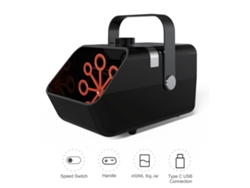 Rebe-máquina De Burbujas Dc5v Automática 8 Orificios 2 Velocidades Puerto Usb-c 450ml Para Fiestas Bodas Cumpleaños Interior Exterior