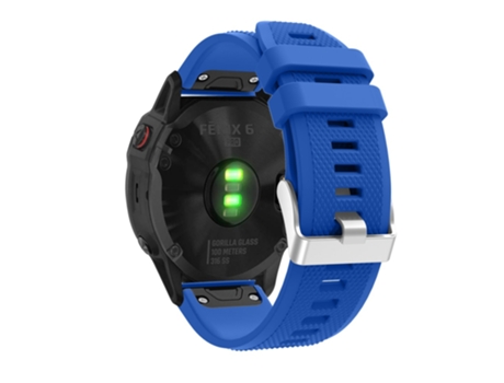 Correa de Silicona ajustable con hebilla plateada para Garmin Fenix 7X/6X Sapphire GPS/6X Pro/6X GPS/5X GPS/5X Plus - azul