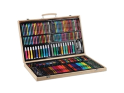 Set de pintura y dibujo - Verhaak - 180 piezas - Estuche de madera - Multicolor - Unisex