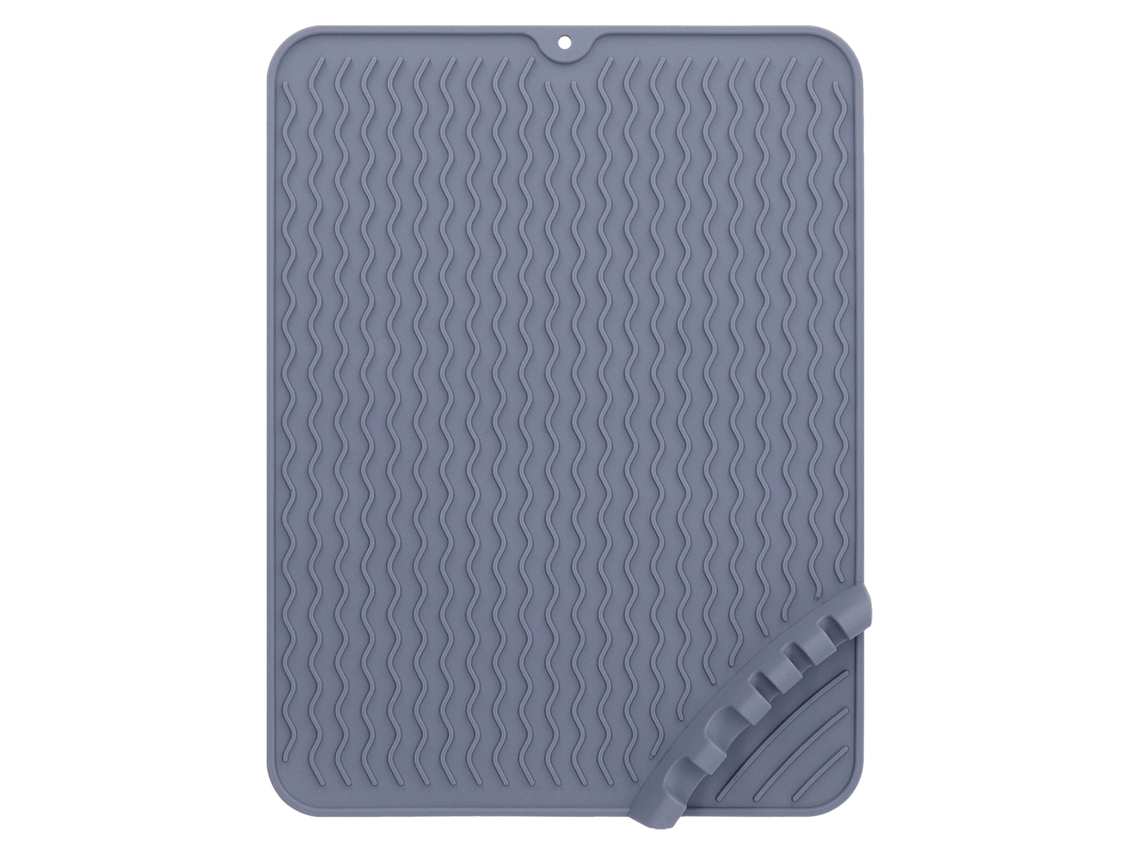 MEOIRUERY Bandeja de Secado para Vajilla en Silicona de Calidad Alimentaria Resistente a Alta Temperatura 230°C Gris para Cocina