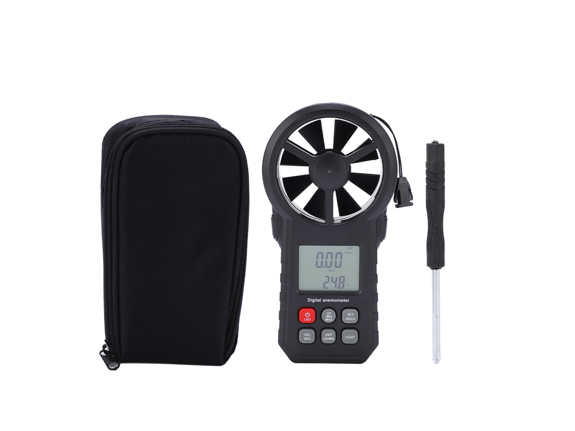 Anemómetro Portátil Ms6252a, Medidor De Velocidad Del Viento Con Pantalla Lcd Y Medidor De Flujo De Aire.