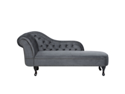 Chaise longue izquierdo BELIANI Nimes de Terciopelo Gris 169x65x79